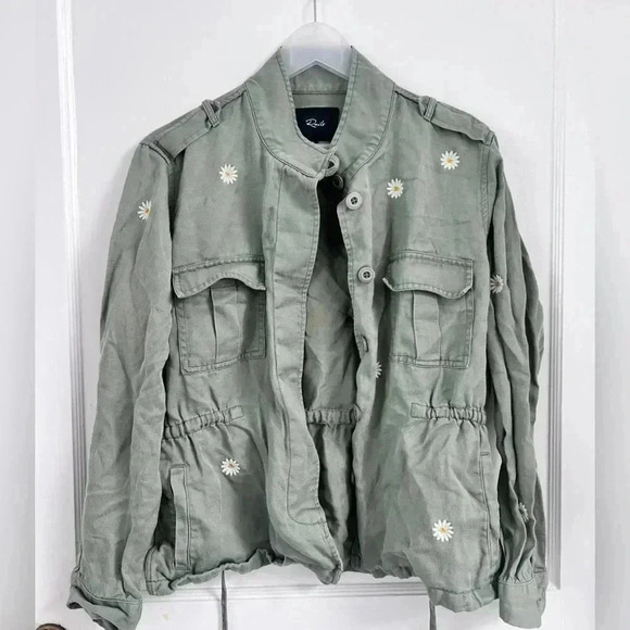 Rails Sahara Daisy-Embroidered Utility Linen Jacket - Picture 4 of 5